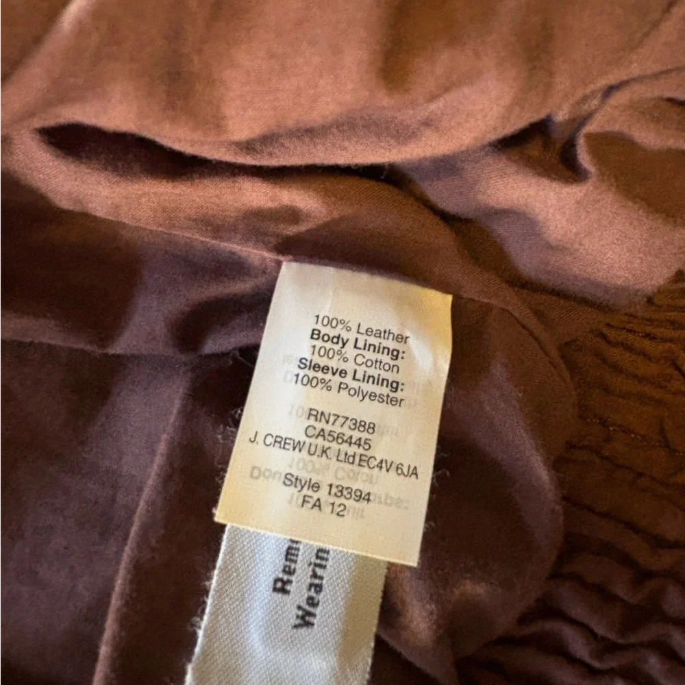 J. Crew Collection Leather Jacket oxblood - sz 10 - Picture 6 of 7